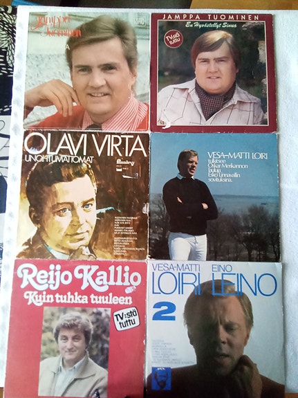 Loirin,Reijo Kallion,Olavi Virran,Jamppa Tuomisen vinyyli LP:t 1970-1980