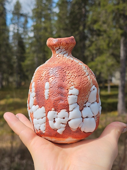 Japanilainen sake pullo punainen shino - lasite
