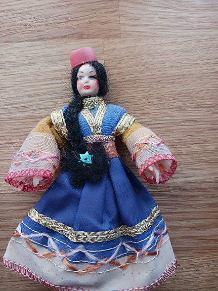 Vintage / retro nukke pieni n. 12 cm