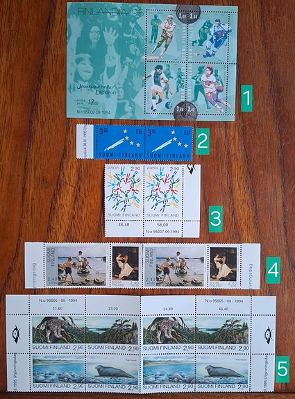 1995 arkit ja -parit: mm. Joukkueurheilu; Suomi EU:hun; Uhanalaisia eläimiä