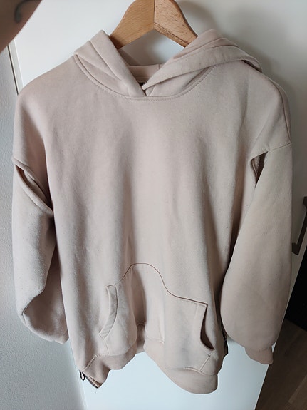 Naisten pitkä beige huppari S