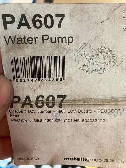 Fiat Ducato/Jumper/Boxer 2.5/2.8D Vesipumppu 94-06