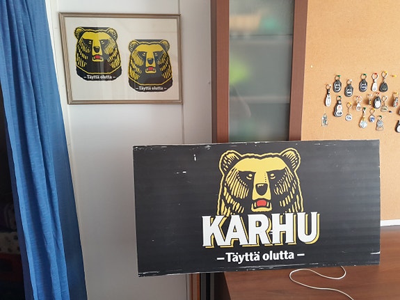 Karhu olut kyltti iso ym
