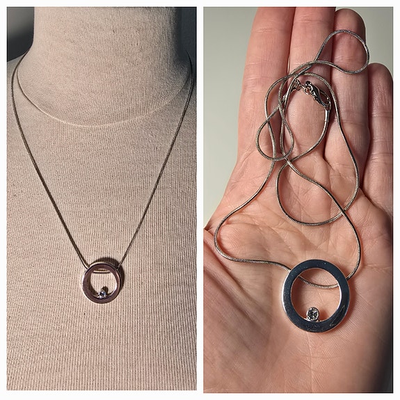 Hopeinen Swarovskin kristalli kaulakoru