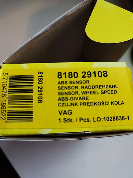 8180 29108 VAG Abs sensor