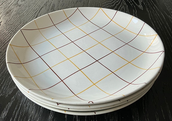 Arabia Verkko matala lautanen, käsinmaalattu, Ø 23 cm, 4 kpl