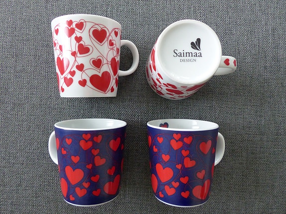 Saimaa Design sydänmuki x4