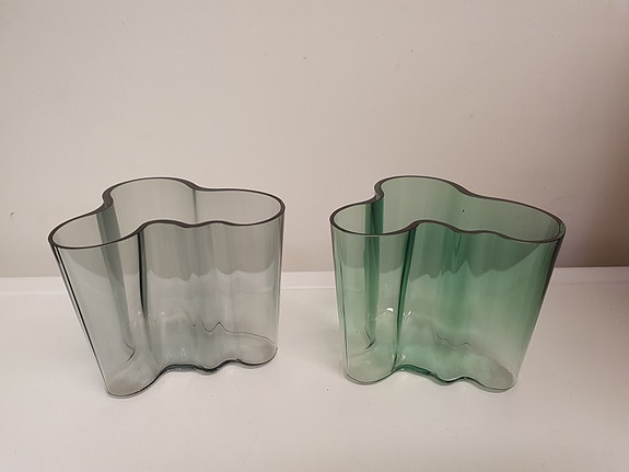 Iittala Aalto maljakot vihreä ja harmaa