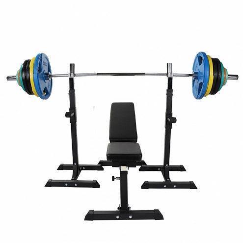 Säädettävät Vinopenkki Ja Kyykkytelineet + Olympia Levytankosarja 150kg