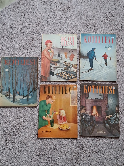 Viisi vanhaa Kotiliesi lehteä