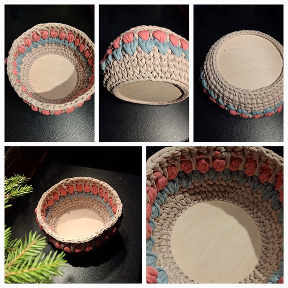 Virkattu kori Puinen pohja Halk 21cm Kork 11cm