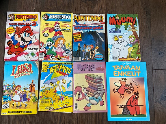 Nintendo, Muumi, Liisa ihmemaassa, Katti&Matti, Nakke, taivaan enkelit