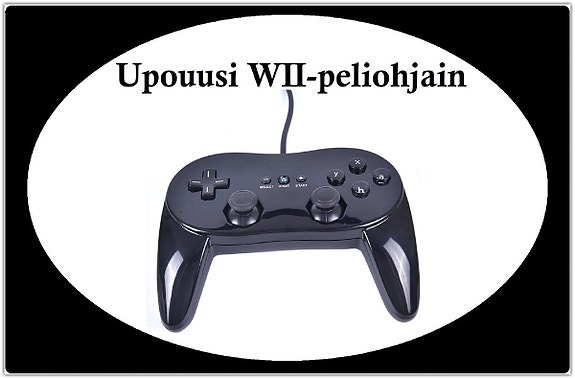 Uusi peliohjain / ohjainsauva Wii Classic -konsoliin