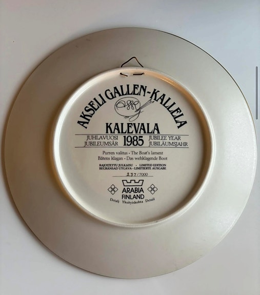Uusi hinta! Arabia, Kalevala 1985 seinälautaset