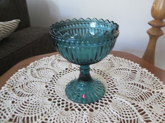 Iittala Mariskooli Jalallinen Malja Sininen Lasi