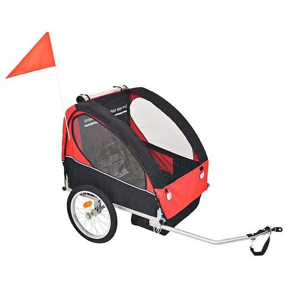 vidaXL Polkupyörän peräkärry punainen ja musta 30 kg(sku91371