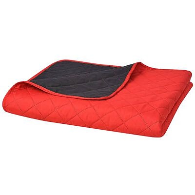 vidaXL Kaksipuolinen Tikattu Päiväpeite Punainen ja Musta 220x240 cm(sku131553