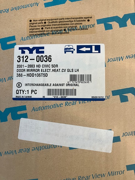 Honda Civic HB 5D Peili Vasen/Oikea 01-03