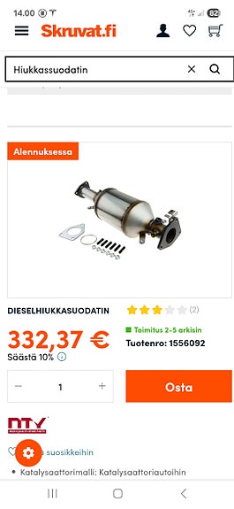 Honda crv hiukkassuodatin