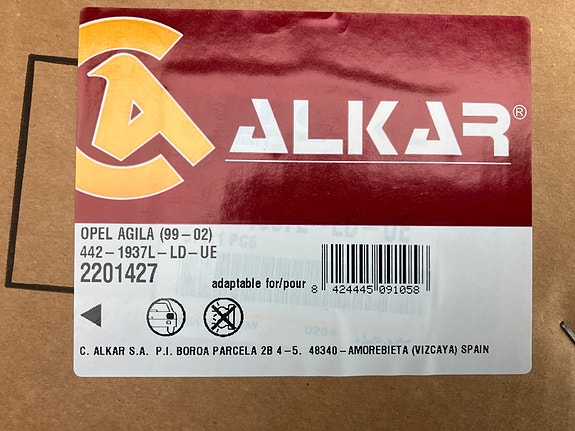 Opel Agila Vasen/Oikea Takavalo 99-02