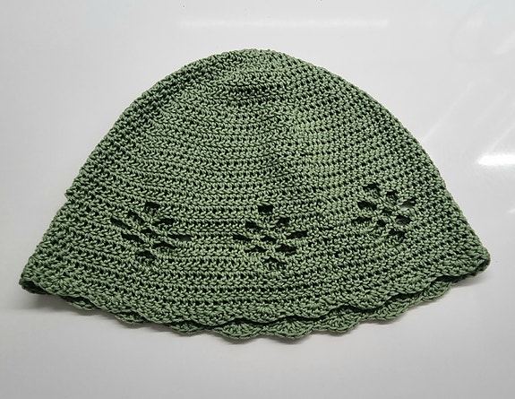 Virkattu pitsihattu kesälle, päänympärys n. 52cm