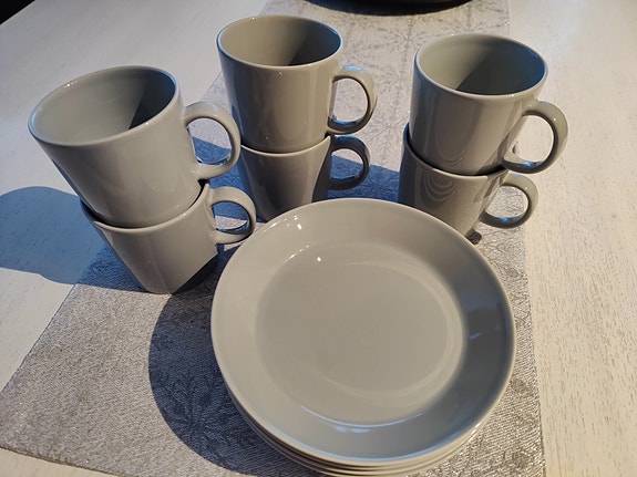 Iittala Teema 6 x kahvikuppi ja lautanen