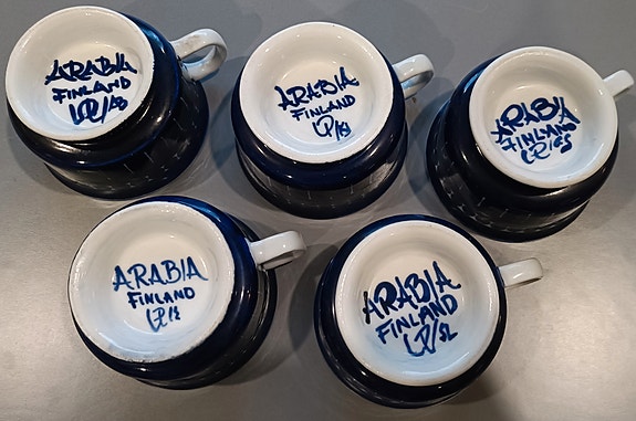 Arabia Valencia 5x mokkakupit, 6x tassit
