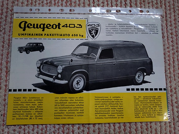 Peugeot 403 pakettiauto myyntiesite