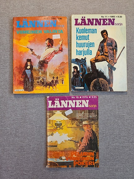 Lännen sarja 3kpl, nrot: 10/1976, 11/1985 ja 9/1984