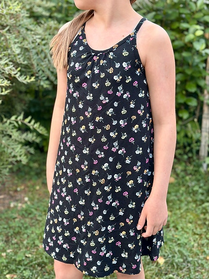 R-Cover kesämekko 140 cm | Musta kukkamekko