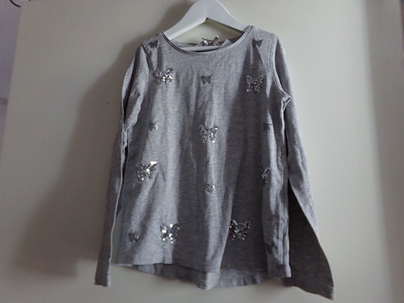 H&M pitkähihainen paita tytöille harmaa koko 134 140