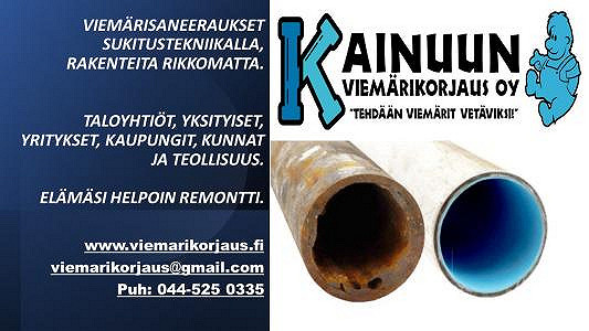 Kaupan Kainuun Viemärikorjaus Oy bannerikuva