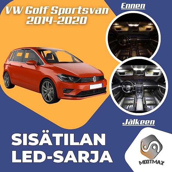 Volkswagen Golf Sportsvan Sisätilan LED -muutossarja – 8 kpl – Plug & Play