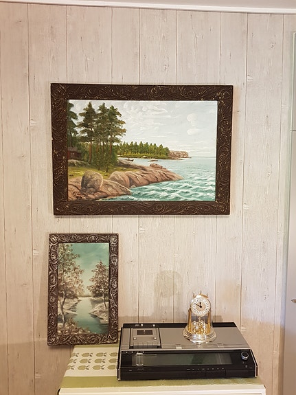 Vanhat maisemataulut vuosi 1944 taiteilija K. jotain täyspuuraamit