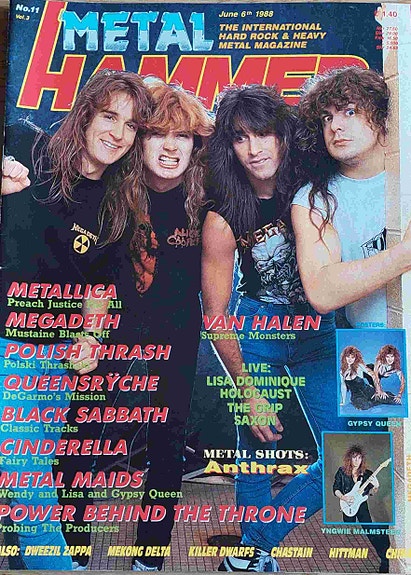 METAL HAMMER No 11 1988 + kaikki julisteet