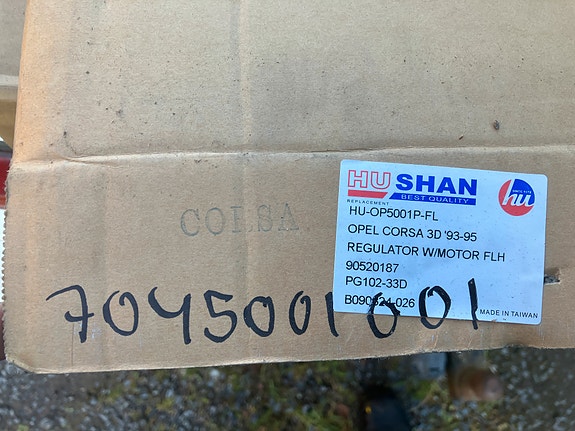 Opel Corsa-B Vasen Lasinnostin Sähkö 93-00