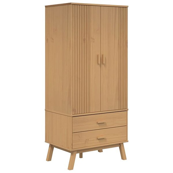 vidaXL Vaatekaappi OLDEN ruskea 76,5x53x172 cm täysi mänty(sku358594