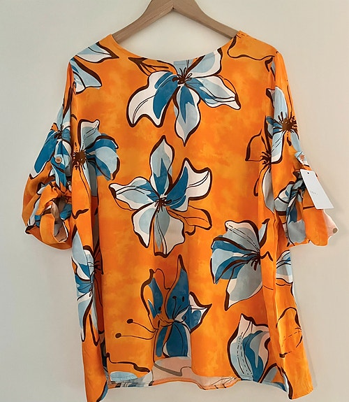 kukka oranssi tunika/pusero uusi