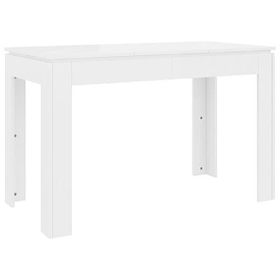 vidaXL Ruokapöytä korkeakiilto valkoinen 120x60x76 cm tekninen puu(sku800762