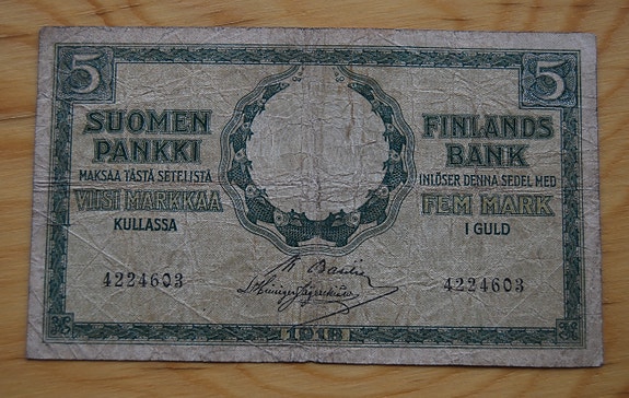 5 mk seteli 1918 Suomi