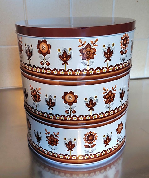 Kolmikerros Keksien Säilytys Purkki (Retro)