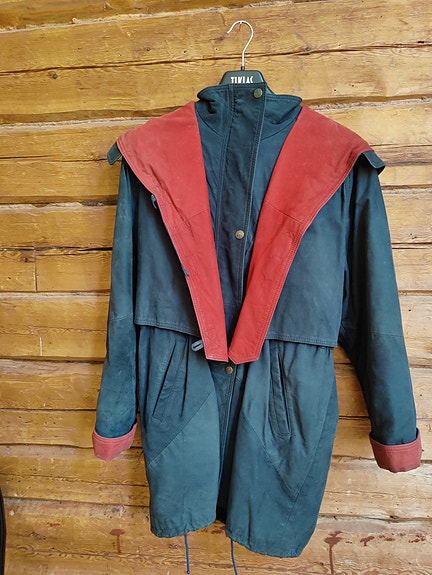 ALE Mokka nahkatakki 40/42 vintage