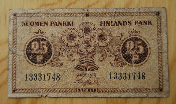 Suomen pankki 25 penni 1918