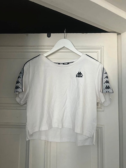 Kappa Valkoinen Cropped T-Paita / Koko M