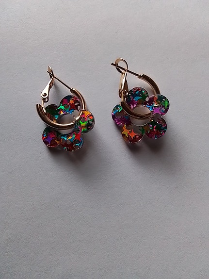 Kukka glitter korvakorut