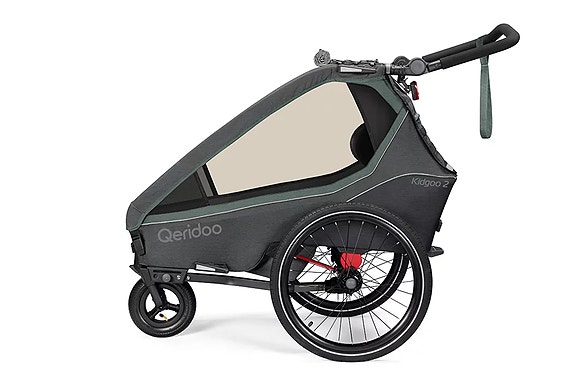 Qeridoo KidGoo2 Polkupyörän Peräkärry 2 Lapselle, 3 Eri väriä - Vihreä