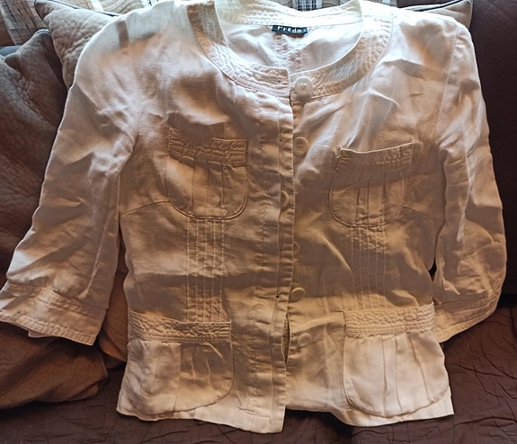 Valkoinen bleiseri, 100% pellava, koko 36/38