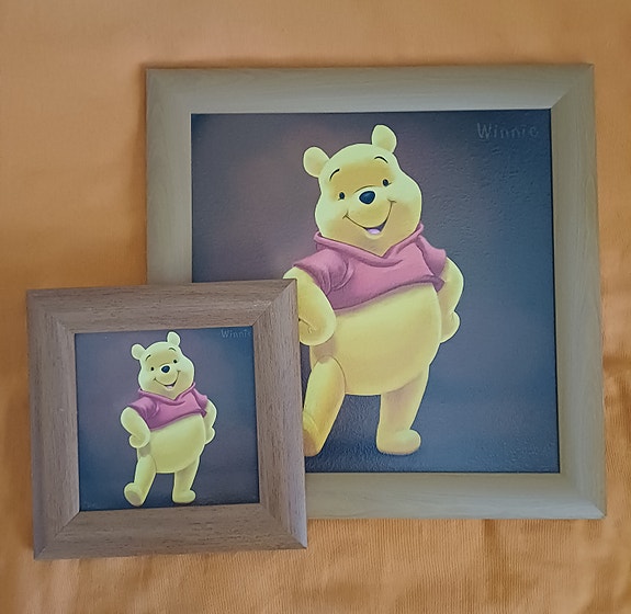Nalle Puh, taulu 2kpl setti, lastenhuoneeseen, leikkimökkiin, yht. hinta