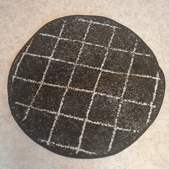 Pyöreä Matto Musta Harmaa Kuvio 80cm