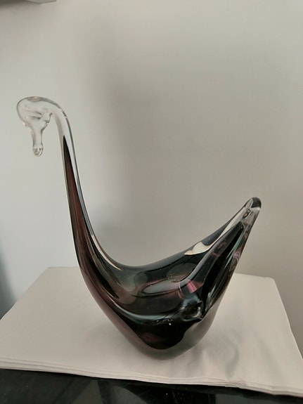 Kaunis lasinen joutsen, 13 cm, 149 g, virheetön